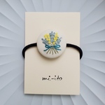 刺繍ヘアゴム🌷　no.611    くるみボタン　💛送料無料💛　