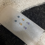 樹脂 ピアス セット 紫 ゴールド スワロフスキー 3ミリ