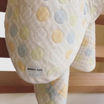 ミニサイズ おくるみ みずたま◍マカロンカラーの6重ガーゼ サックス ガーゼケット