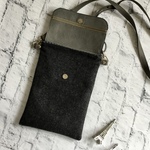 サコッシュ　カシミア混ウール　(グレー)