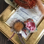 インド刺繍リボンとファーのポニーフック