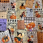 (再販×15)ハロウィンビンゴカード🎃＊ジャンクジャーナル＊コラージュ素材＊コラージュペーパー