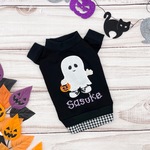 2021 ハロウィン ロング Tシャツ 犬服 刺繍 アップリケ ネーム入れ