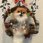 twat5461様再販希望ご予約品ポメラニアンのクリスマスリース