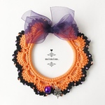 【再販】spider lollipop＊* orangeレース首輪  [l-059]
