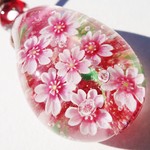 《桜》　ペンダント　ガラス　とんぼ玉　春　花