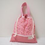 持ち手付き巾着☆可愛い♪レトロなバンビ柄♪h