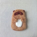 【再販】もふもふ動物ぬいぐるみポーチ（茶たぬき）
