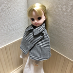 リカちゃん　ポンチョコート　グレンチェック柄