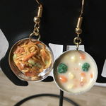 ミニチュア 昔懐かしい♪ クリームシチューと焼きそばの給食 ピアス or ストラップ