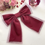 ビッグリボン🎀卒業式！袴に合わせる髪飾り☆チュールリボン🎀エンジ