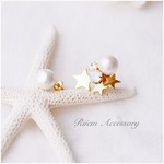 【再販】スターホワイトパールピアス