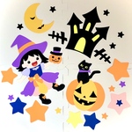 ハロウィンの壁面飾り