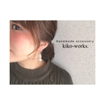 ミラーボールピアス(ベージュ)
