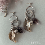 RUKIRIRIA #615 残り１点 シルバーリング×リーフピアス  大ぶりピアス 大ぶりイヤリング 