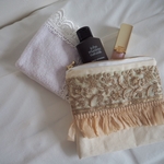 SALE＊embroidery frill mini pouch