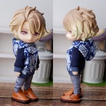 フード小パーカー単品　青白柄