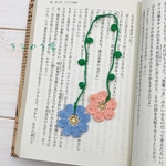 二輪のお花しおり（ピンク・ブルー）