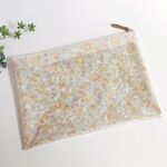 【￥300OFF＊限定お試し価格】きらきらドットのA4メッシュケース仕切り付き*リバティBetsyオレンジソルベ