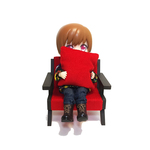 ひとり用ソファ「コーデュロイ赤」　オビツ11・ねんどろいどどーるサイズ