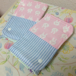 エルゴ よだれカバー☆うさぎ×デニムストライプ