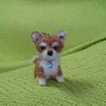 柴犬 赤 ストラップ羊毛フェルト