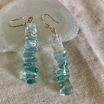 Tsurara aqua drops ゴールドチェーンピアス