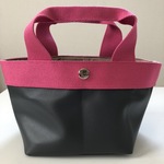 Kaoharuma様専用/フェイクレザーでつくったトートバッグ（グレー×ピンク）