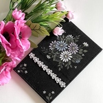 リネン風キラキラマーガレットのミラー[送料込み]