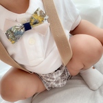 蝶ネクタイ ♛  cotton × flower （Beige）ベビー キッズ 赤ちゃん 子供 男の子