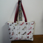 yum様オーダー品：フランスジャカード生地　「タロン・エギュイーユ」仕切り付きトートバッグ