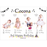 3歳バースデー メモリアルフォト 誕生日記念 A4写真用紙  