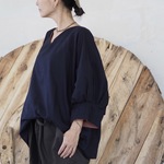 リバーシブル《黒×赤茶色》/4wayバルーン袖のトップス