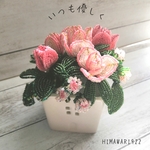 ビーズのお花✿ピンクの薔薇✿