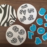 ゼブラ柄 数字消しゴムはんこ（持ち手なし）