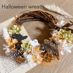 ハロウィンリース① ハーフリース リボン ドライフラワー リース プリザーブドフラワー ハロウィン インテリア