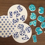 ドット柄 数字消しゴムはんこ（持ち手なし）