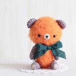 ＊kumahari＊約12cm あみぐるみ  もしゃもしゃなオレンジカラーのクマさん