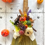 ハロウィンリース♪　HAPPYほうきリース　ハロウィンスワッグ　12