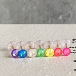 スワロフスキー　クリスタル　エレクトリックディライト　4mm  7本セット　お得　カラフル　虹　小粒　サージカルステンレス　ゴールド