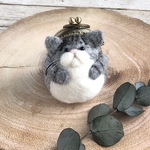 がま口》さばトラ　ねこ 羊毛フェルト