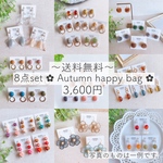 ✿ Autumn Happy bag ✿ ピアス イヤリング サージカルステンレス ニッケルフリー ノンホール樹脂 / 秋 福袋 ハロウィン フラワー イヤーカフ
