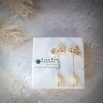 Blanc crème fleur Pierce （Earring）𓍯﻿*࿐