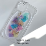 ニュアンス　iPhone12 ニュアンスデザインケース　iPhoneケース〝origami〟カラフル　iPhone12mini iPhone11 iPhonex iPhonese スマホケース