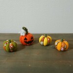 【paschan1108様専用】木目込みかぼちゃ、ジャックオランタンとミニおばけ セット ちりめん 羊毛フェルト