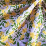 ミモザ刺繍生地　刺繍生地　ミモザ刺繍