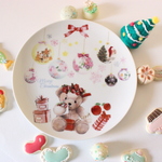 テディベア🎄オシャレなテディベアのクリスマス・１９㎝プレート「ポーセラーツ」