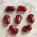 【12x8㍉ 14個】チューリップ＊ dark red＊チェコビーズ＊ワインレッド＊赤＊花＊フラワー