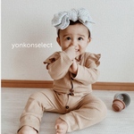 🧺yonkon　selectライン🧺リブ地・フリルロンパース