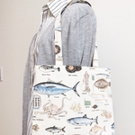 【送料込】寿司ネタ魚のややペタンコトートバッグ